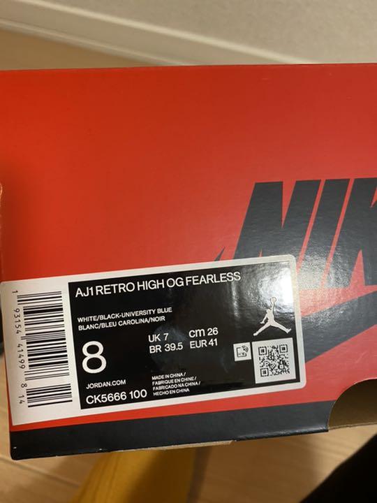 超激安新作 着用1回のみ NIKE AIR JORDAN1 FEARLESS sweob-m95229691080 豊富な人気