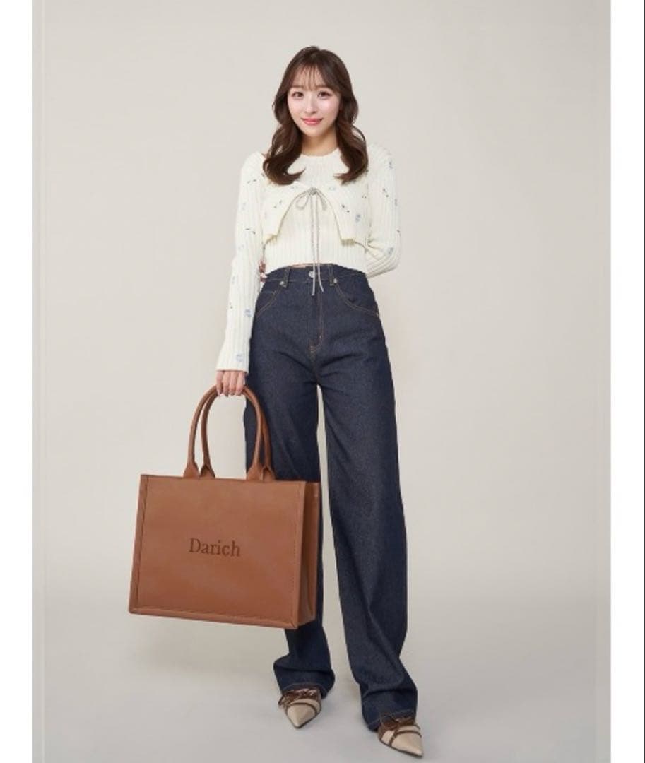 Darich ロゴレザートートバッグ　ブラウン
