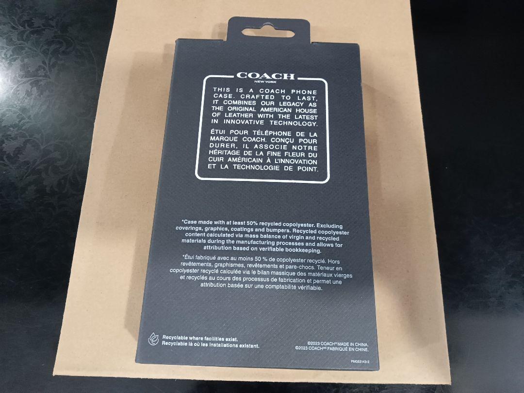 【iPhone 15】新品 COACH  手帳型ケース  チャコールグレー