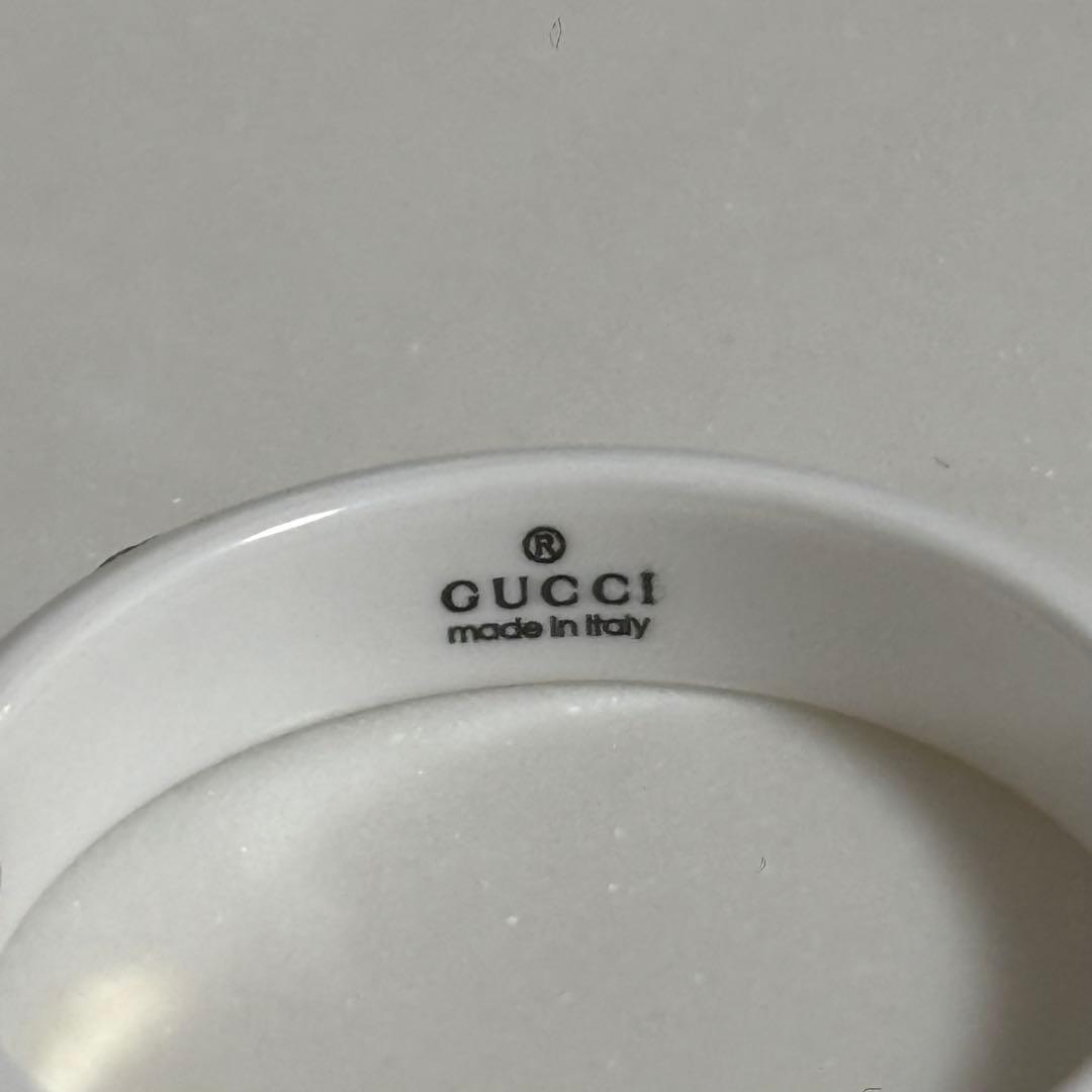 GUCCI 新品同様品 K18×WHセラミックICONリング AU750 14号 GUCCI 新品同様品 K18×WHセラミックICONリング AU750 14号