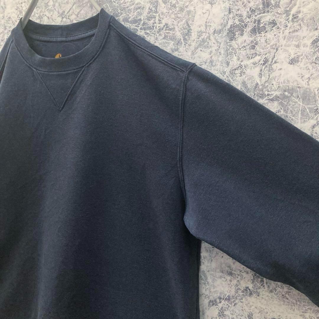 C58 メキシコ製古着カーハートブランドタグビンテージはめ込VガゼットスウェットM・Carhartt