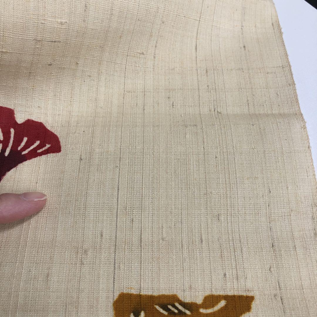 逸品 夏物 紬 着物 着尺 反物 生紬 紅型 型染