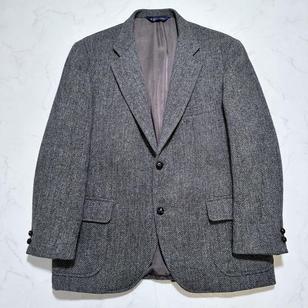 ブルックスブラザーズ ハリスツイード ジャケット ヘリンボーン グレー XL