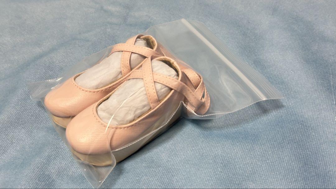 中古美品/ボークス/1/4ドール ピンク リボン シューズ/MDD/DDP