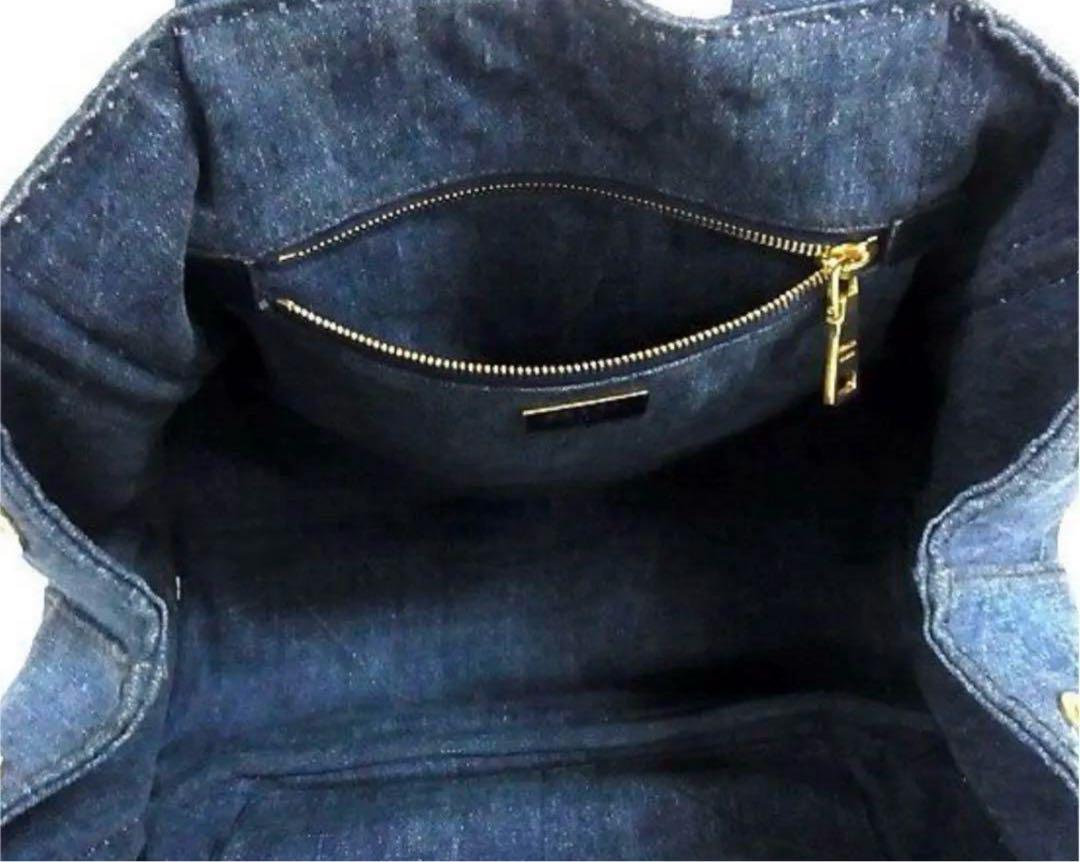 【クエン(*☻-☻*)】【あんしん鑑定】PRADA カナパ デニム バッグ