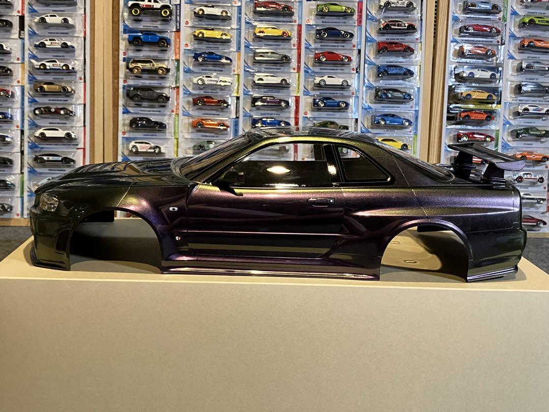 タミヤラジコン日産スカイラインGT-R R34 塗装済 スペアボディ 偏光緑紫 タミヤラジコンRC 日産スカイラインGT-R R34 塗装済スペアボディ