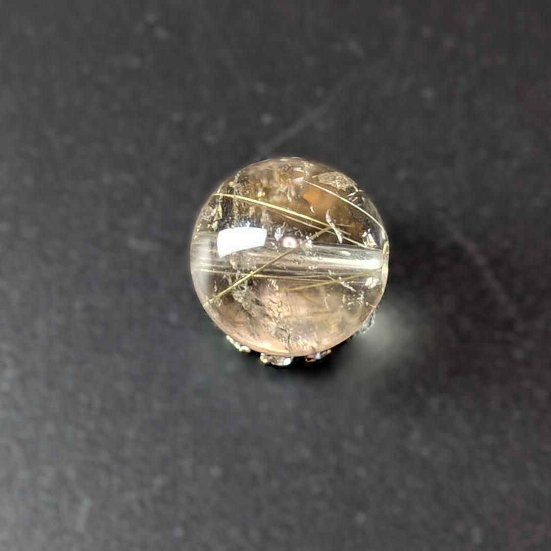 おすすめの1品!!金針水晶 ゴールド ルチルクォーツ 10ミリ 1粒売り お守り
