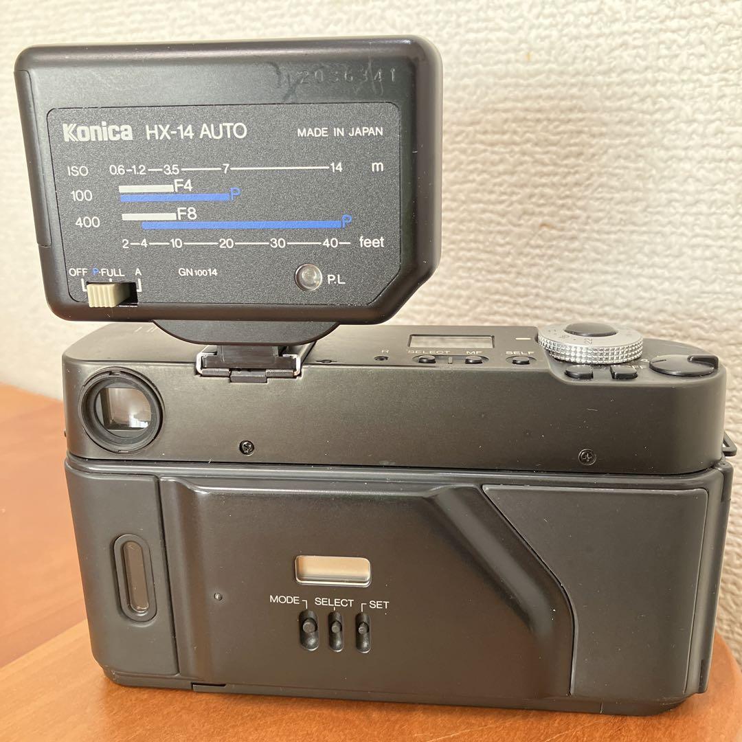 電源確認済 Konica コニカ HEXER ヘキサー ストロボ付 説明書有り