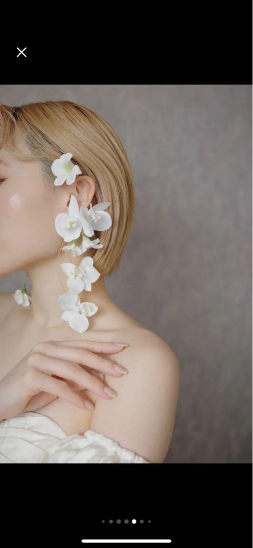 sassy flower ear cuffs ブライダル　イヤーカフ　ピアス