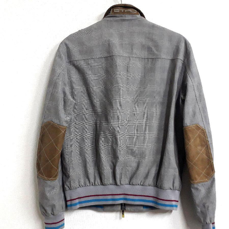 通販格安 ETRO グレンチェックジャケット イタリア製 5wu9x-m95282757180 エトロ レザー切り替え HOT新品
