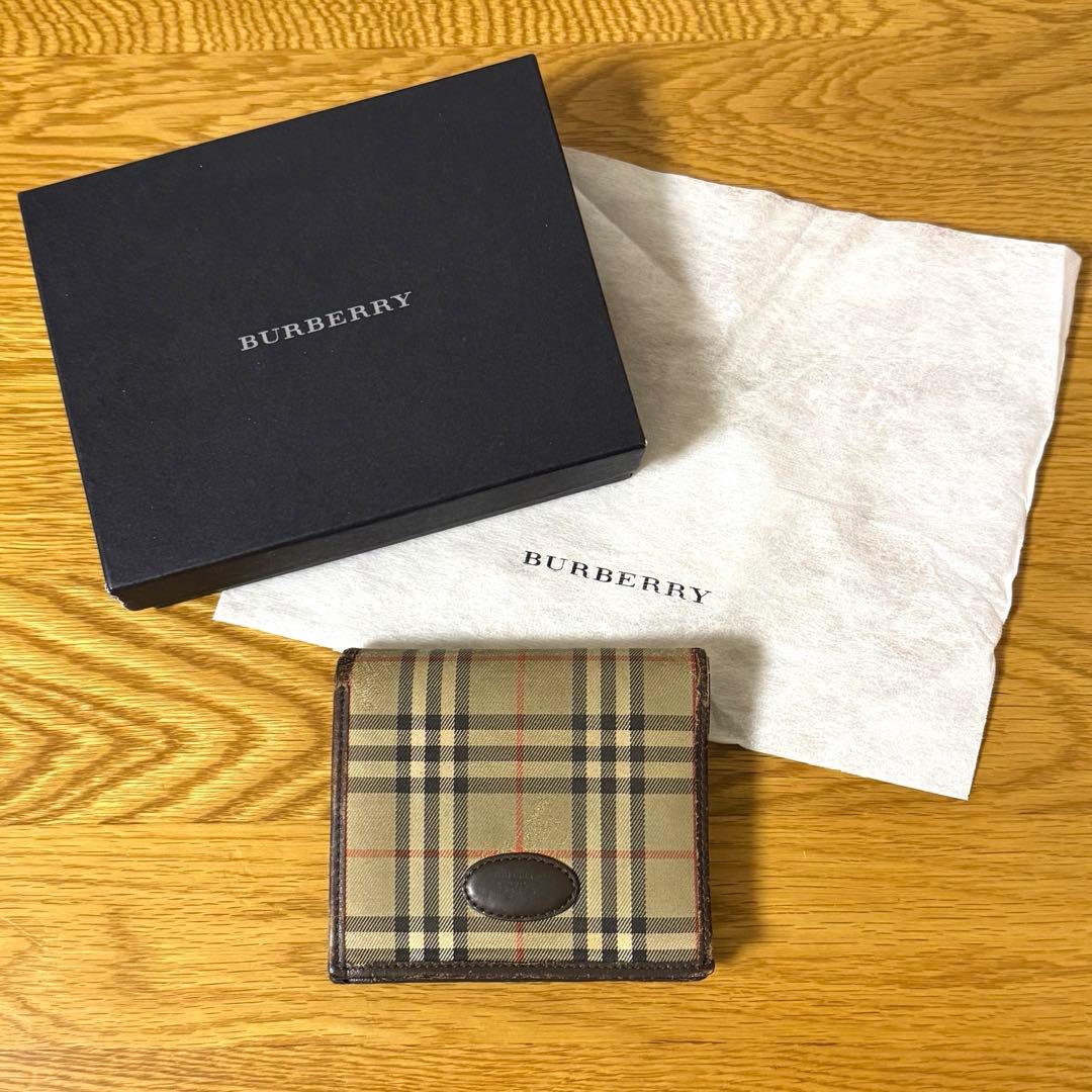 【箱・袋付き】BURBERRY 2つ折り財布 がま口 希少 【箱・袋付き】BURBERRY 2つ折り財布 がま口 希少