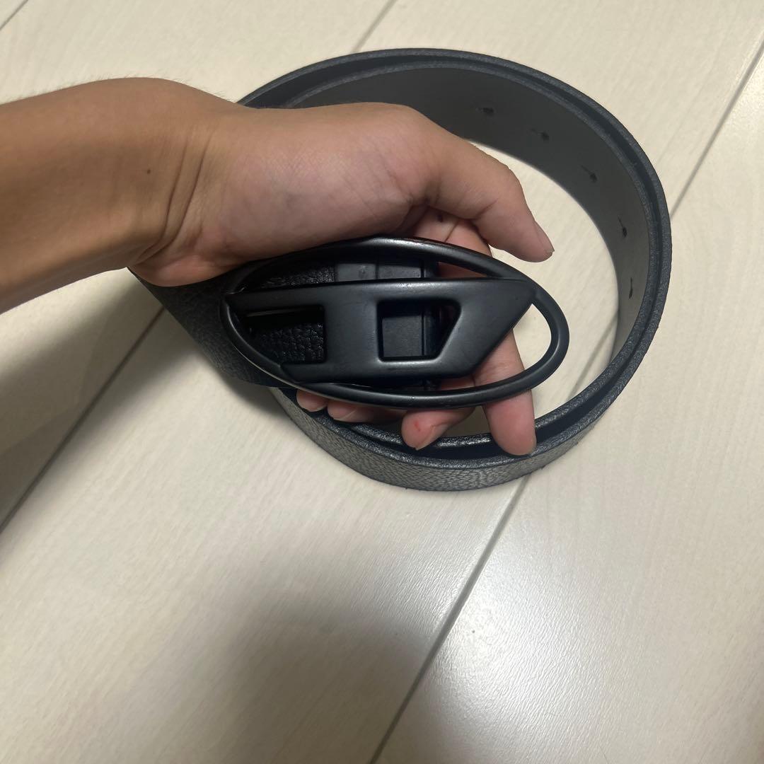 ディーゼルブラックレザーオーバルバックルベルト ディーゼルブラックレザーオーバルバックルベルト