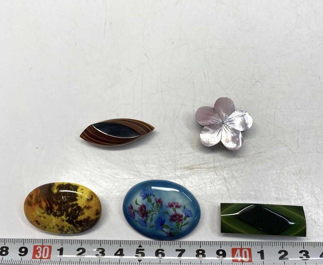 高品質 貝・堆朱・九谷焼・帯留・ブローチ 東な6-0407ア⑧ 90g アクセサリー