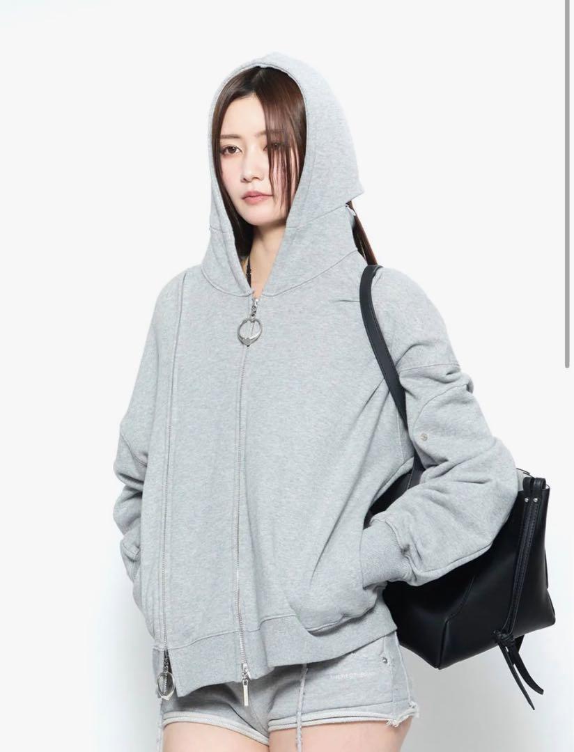 トップス theredthread S w zip hoodie long gray theredthread S w zip hoodie long gray