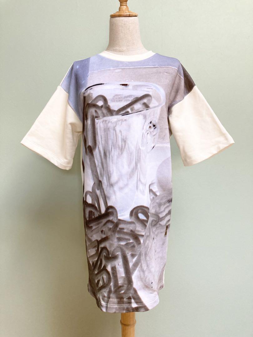 MM6 Maison Margiela プリントシャツワンピース厚手