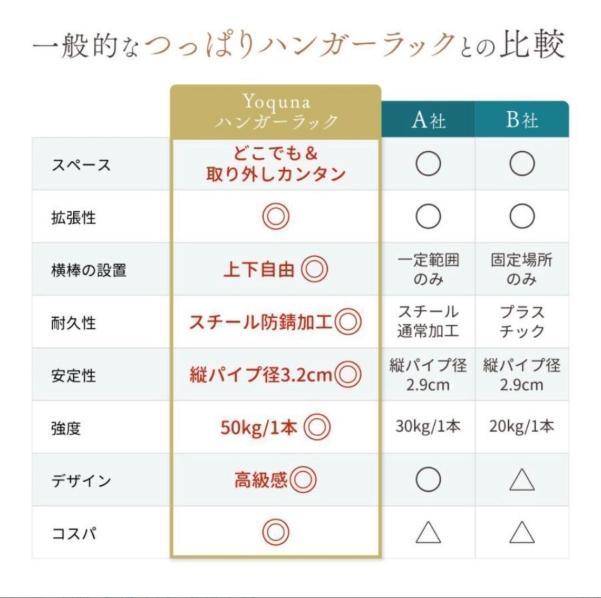 ハンガーラック 突っ張り フォース 全体耐荷重240kg ブラック