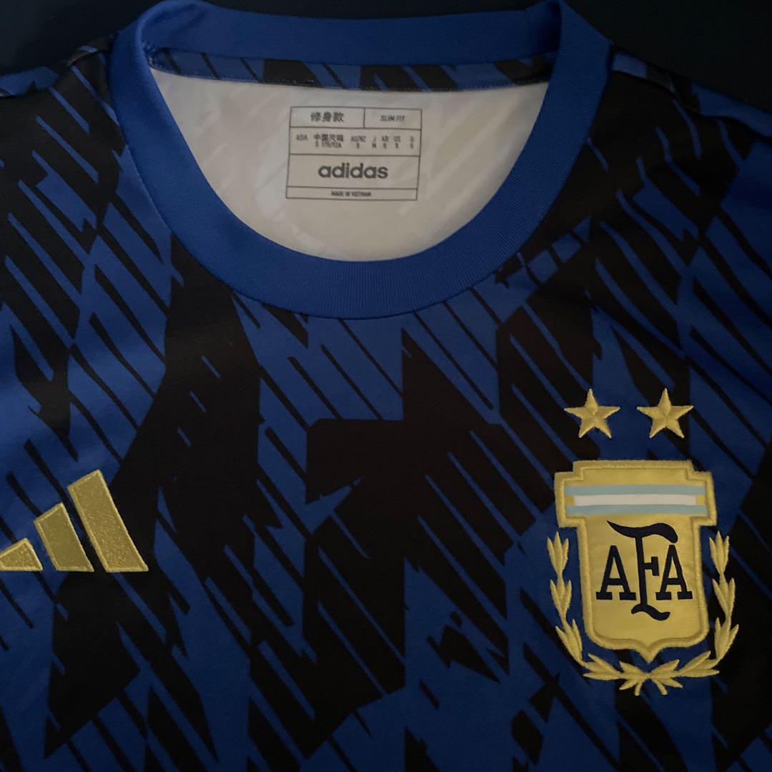 adidas AFA シャツ Mサイズ 青/黒