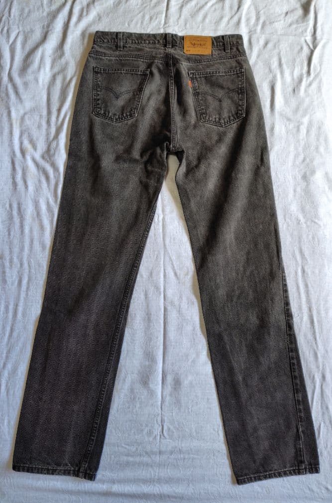 ブラックデニム オレンジタブ