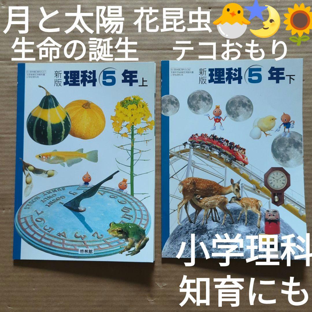 知育にも♪理科5年上下　カラー写真イラスト多数　いきもの植物天体科学月の動き…