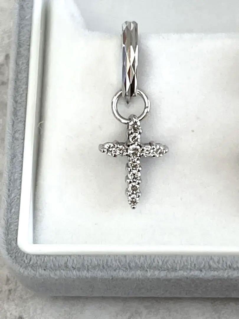 ピアスチャーム 天然ダイヤモンド 0.32ct クロス 画像4