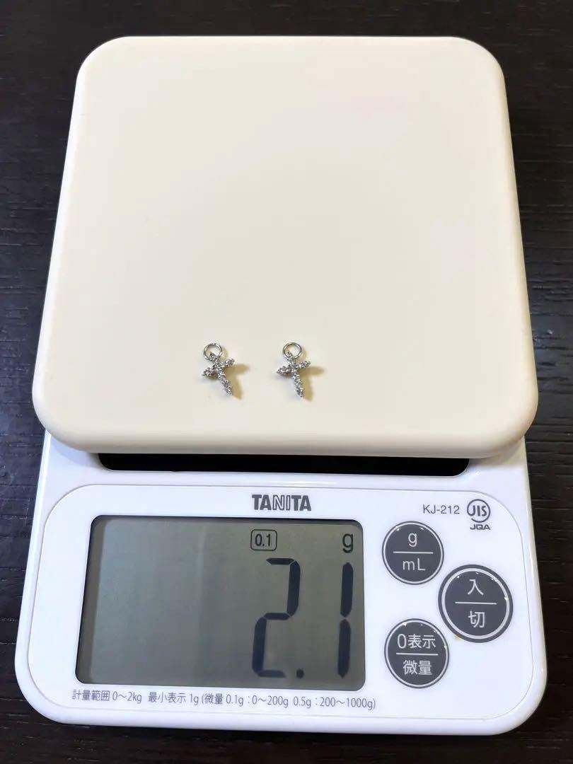 ピアスチャーム 天然ダイヤモンド 0.32ct クロス 画像7
