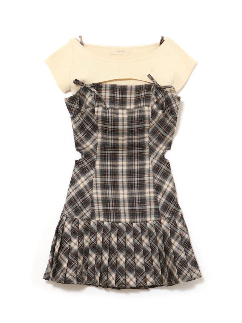andmary Karen check mini dress M