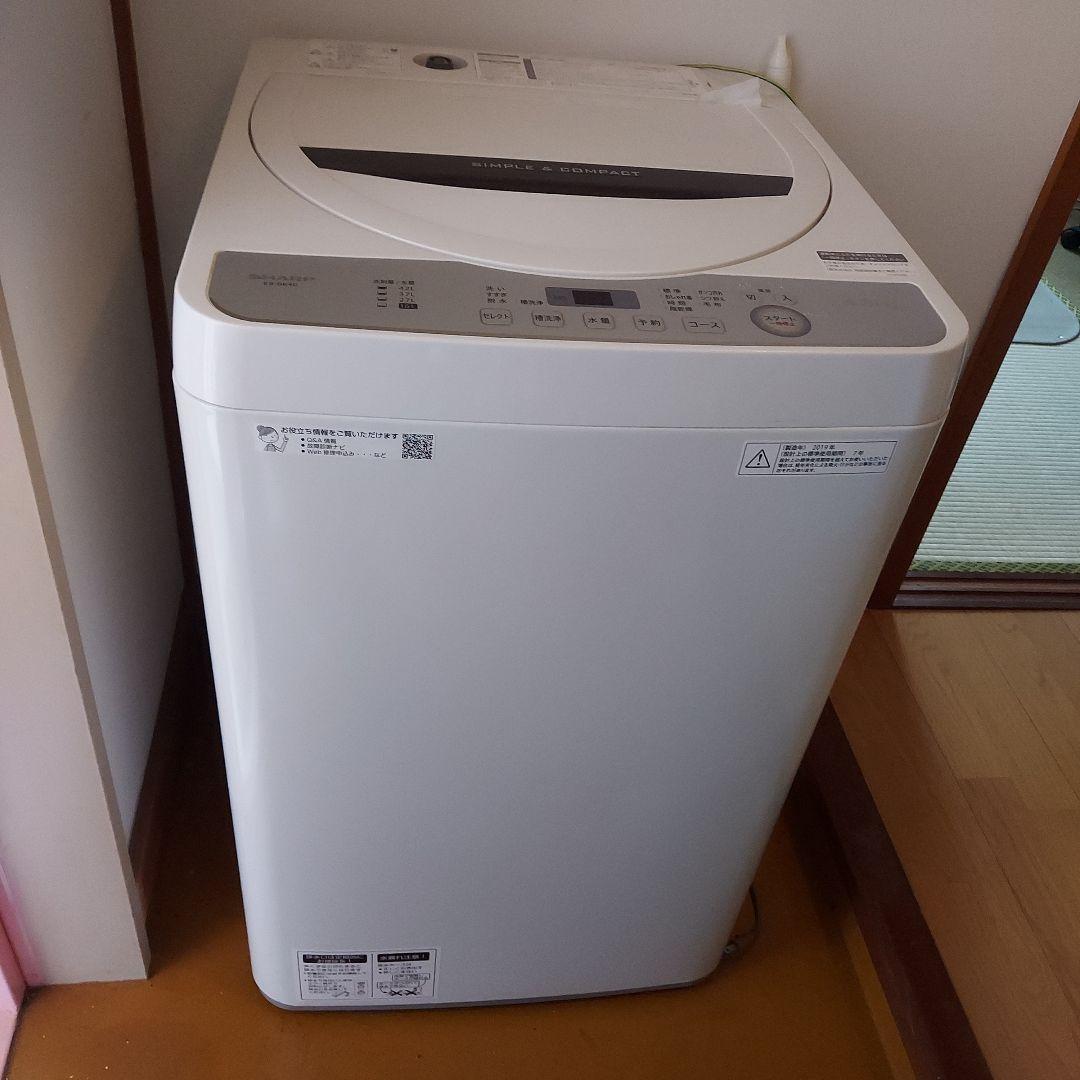 19年製　美品　SHARP 全自動洗濯機 ES-GE4C-T 4.5kg