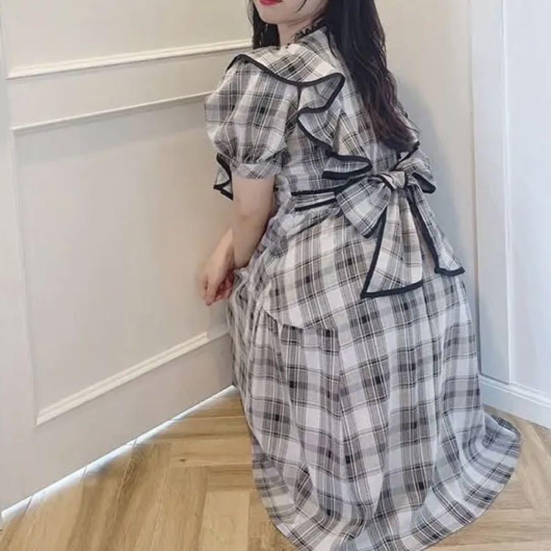 チェックロングOP ワンピース evelyn エブリン