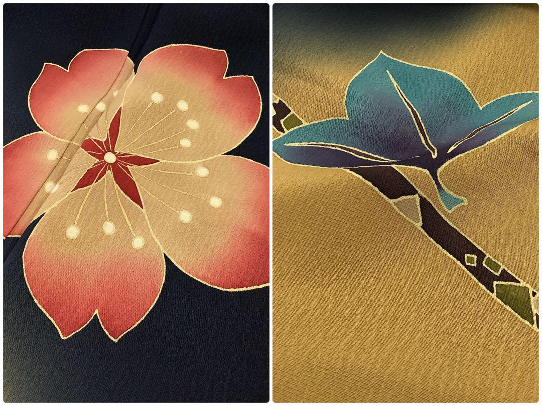 正絹 上品な六通袋帯 芯入り 濃いグレーラメ （中古】 袋帯