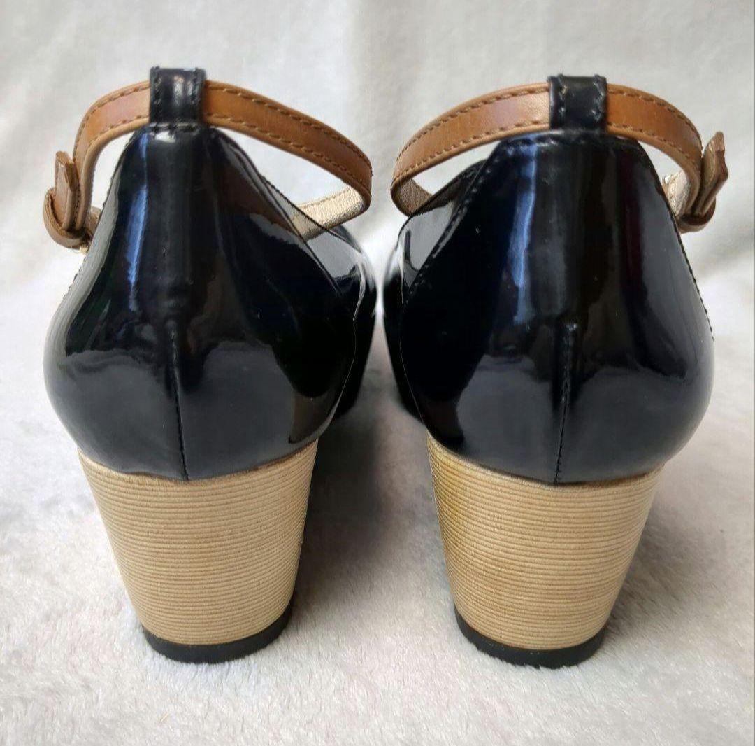 TOD'S トッズ パンプス 厚底 ストラップ エナメル ブラック 35 1/2