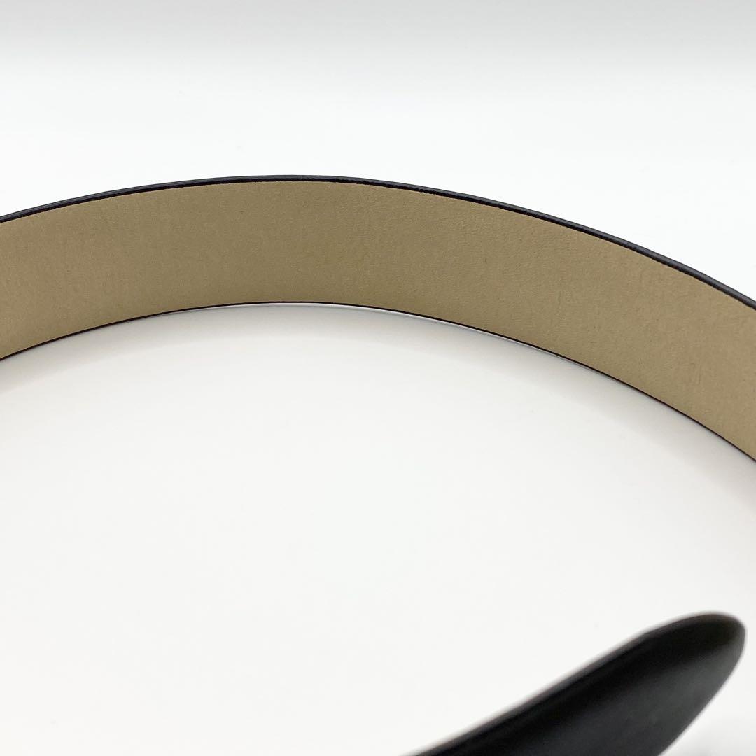 極美品　Paul Smith レザーベルト　マルチストライプ　　L 革　黒