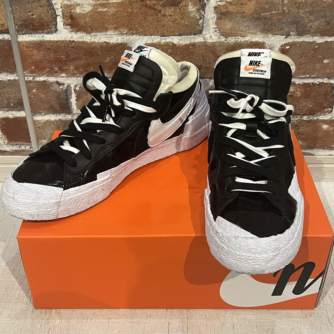NIKE × sacai BLAZER LOW BLACK PATENT