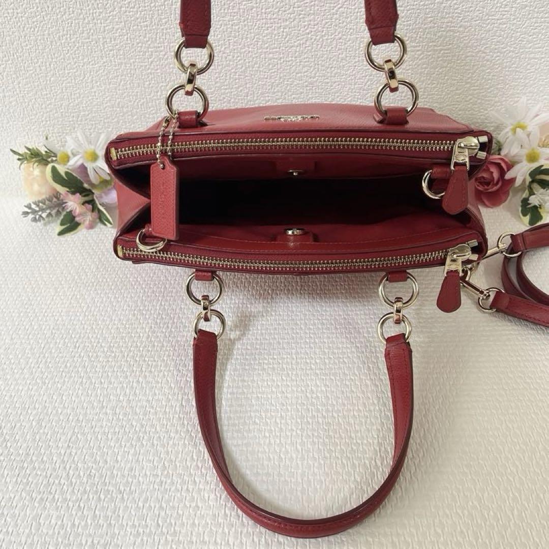 美品★COACH コーチ ショルダーバッグ 2WAY ハンドバッグ チャーム付き