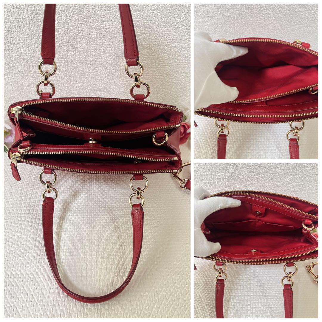 美品★COACH コーチ ショルダーバッグ 2WAY ハンドバッグ チャーム付き