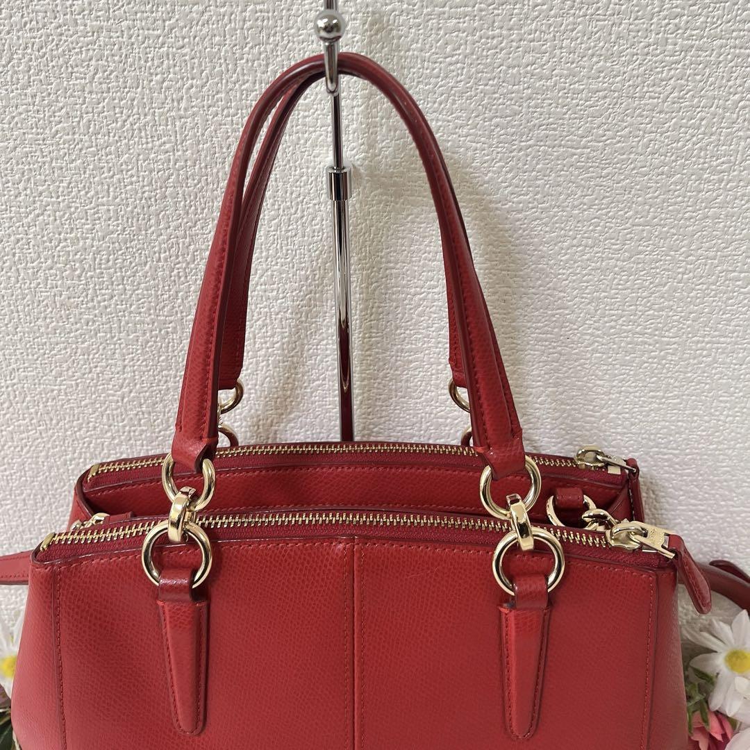 美品★COACH コーチ ショルダーバッグ 2WAY ハンドバッグ チャーム付き