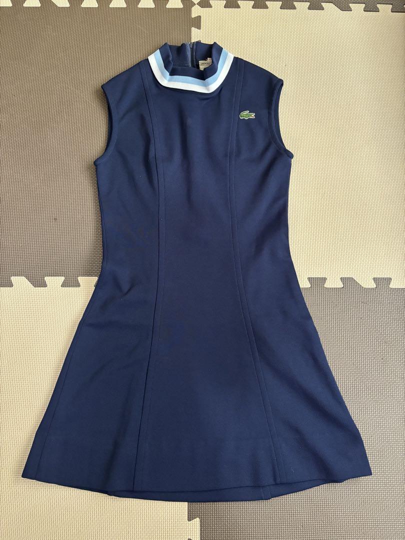 chemise Lacoste ネイビー ハイネックワンピース　ネイビー　紺色