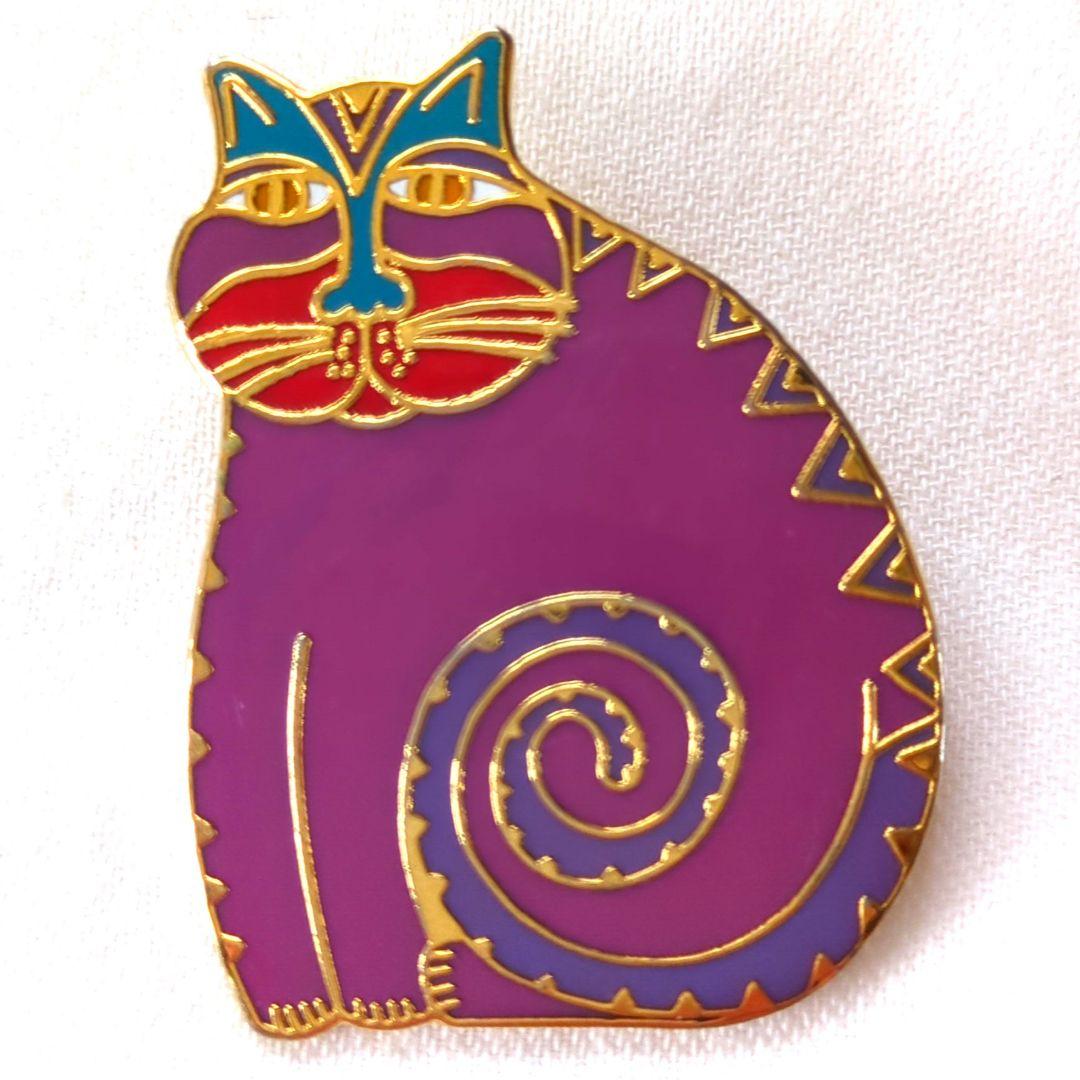 MYTHICAL CATブローチ「神話の猫」ビンテージローレルバーチ1980年代