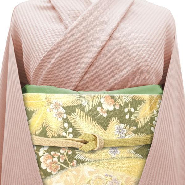 袋帯 京都 西陣 639 山田幸 紹巴 松竹梅 抹茶 金銀 新古品