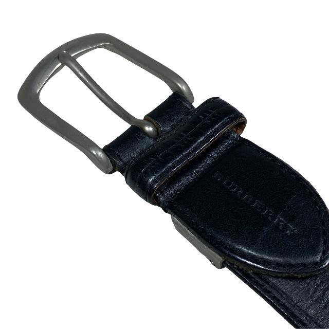 超歓迎通販 バーバリー シルバー バックル ロゴ メンズ 3LfJt-m95309102944 ベルト レザー ブラック 安い得価