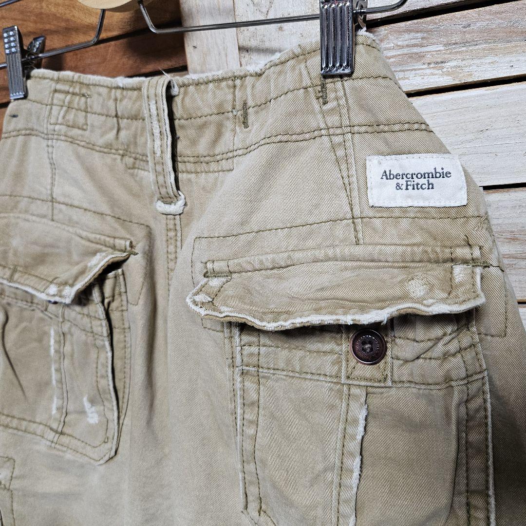 アバクロ ヴィンテージ加工 ショートパンツ ハーフ カーゴ ショーツダメージ加工