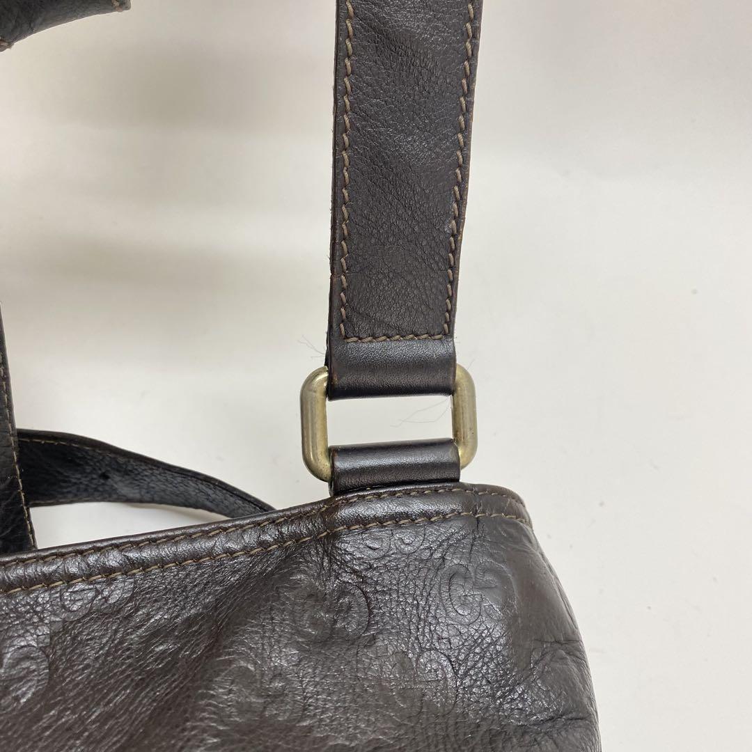 GUCCI GGシマ ショルダーバッグ ブラウン サコッシュ