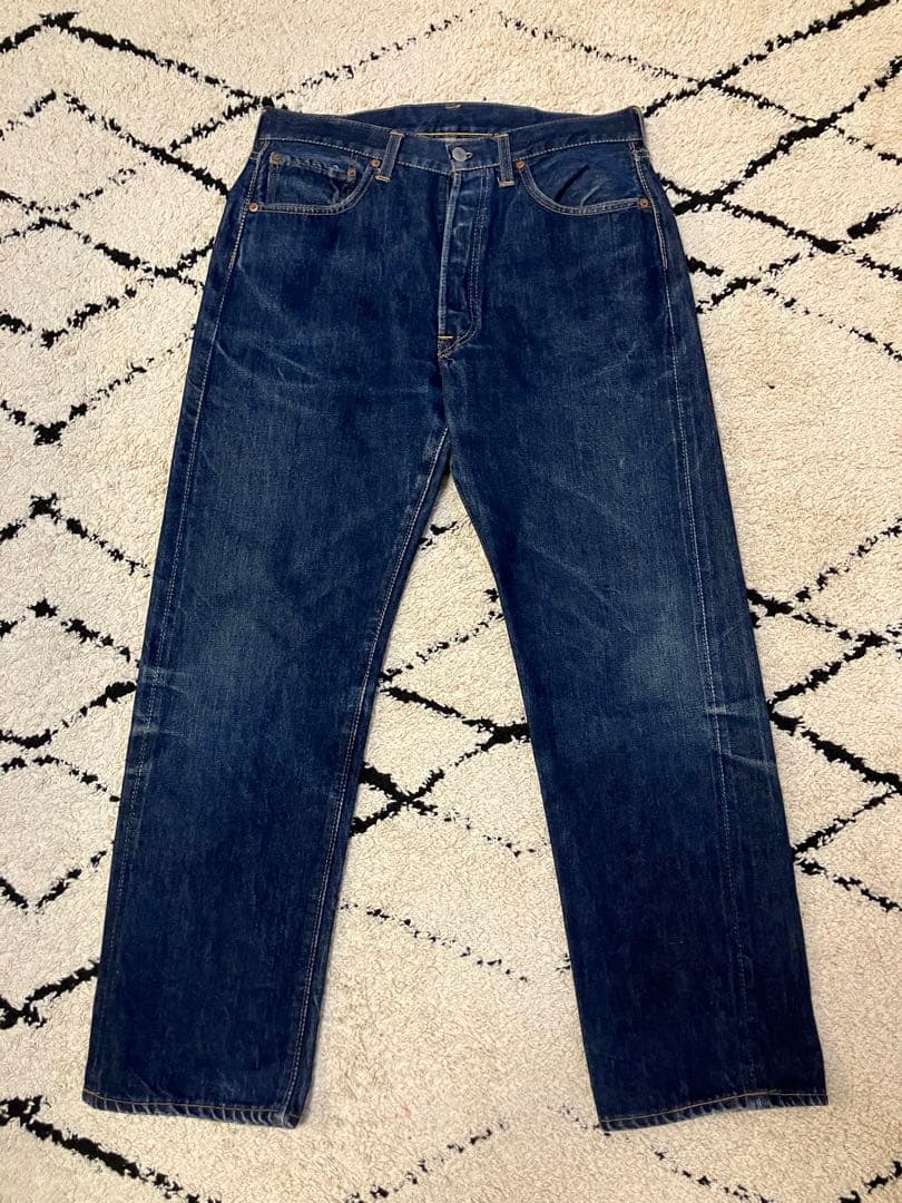 真紺 リーバイス 501 bige デニム Levis ウエストシングル Vステ