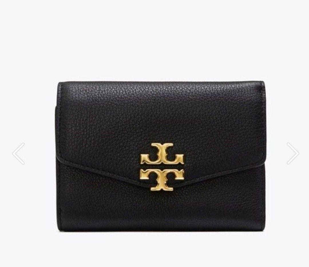 美品 トリーバーチ 三つ折り財布 ブラック レザー TORY BURCH キラ ブラック 三つ折り財布