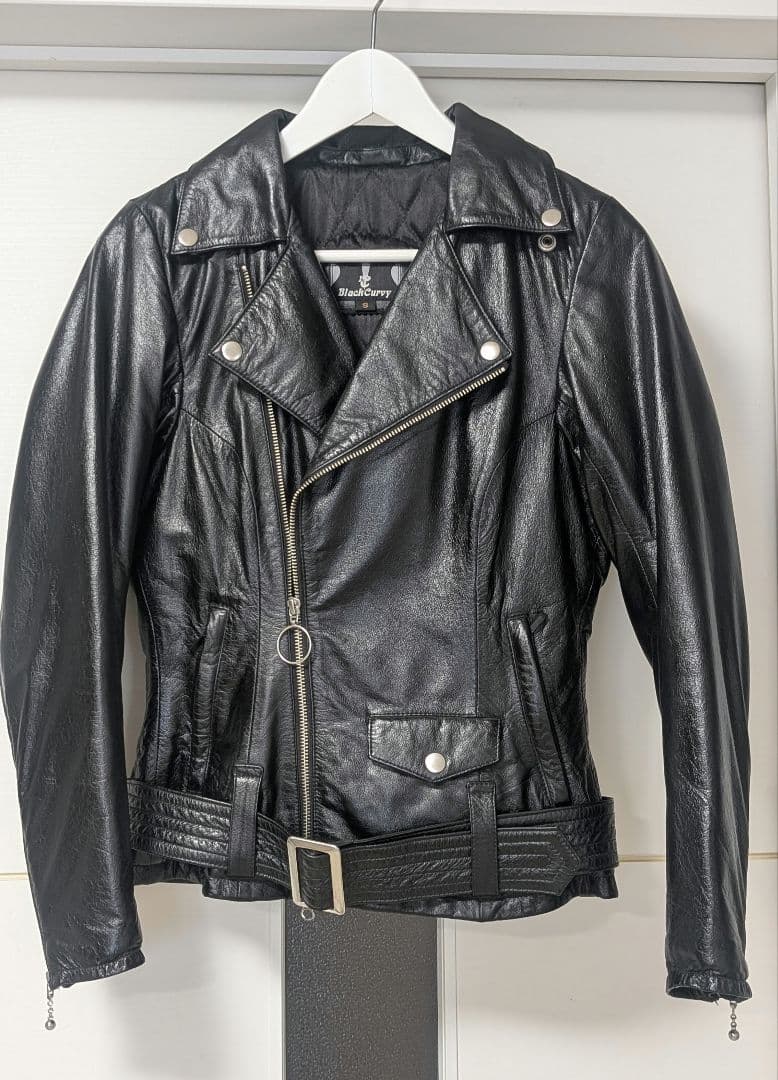 KADOYA ブラックレザーライダースジャケット