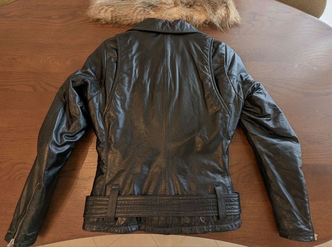 KADOYA ブラックレザーライダースジャケット