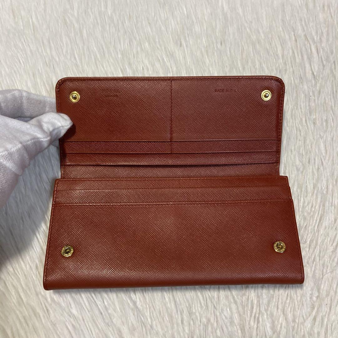 月末限定 希少　PRADA プラダ　長財布　茶色　ギャランティ　付属品　箱