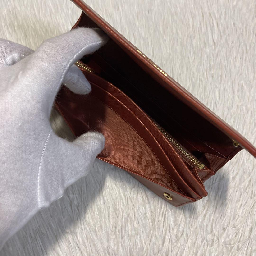 月末限定 希少　PRADA プラダ　長財布　茶色　ギャランティ　付属品　箱