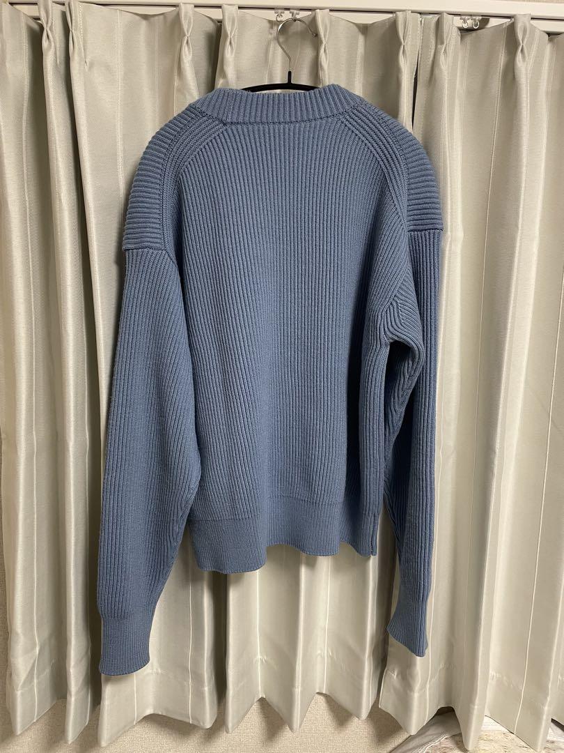 トップス 23AW FRENCH MERINO RIB KNIT CARDIGAN