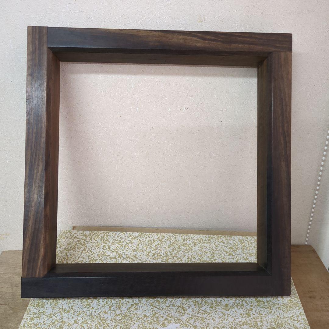 炉縁　黒柿　木製　茶道　茶道具　紙箱
