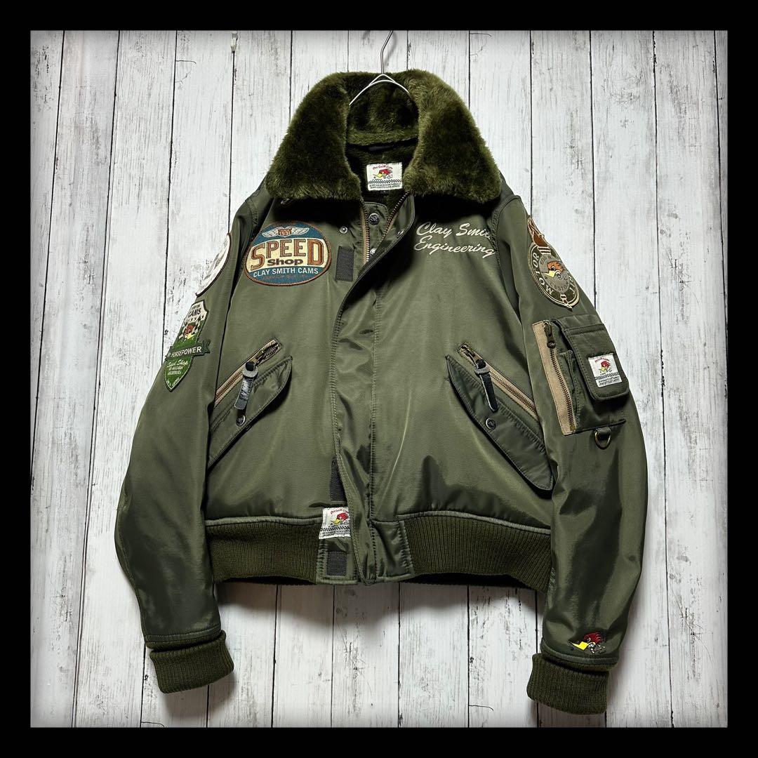 ClaySmith クレイスミス フライトジャケット MA1 襟ファー脱着可L